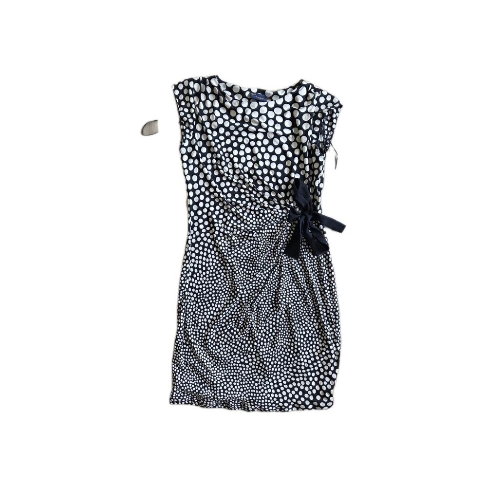 Just Taylor Polkadot Women's Dress Black And Cream Size 8
